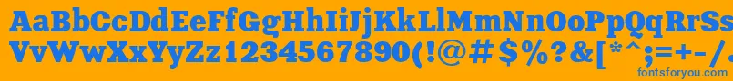 UkrainianxeniaBold Font – Blue Fonts on Orange Background