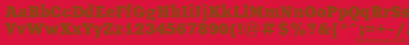 フォントUkrainianxeniaBold – 赤い背景に茶色の文字