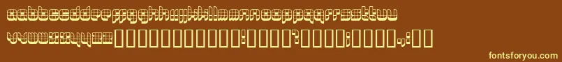 0629 ffy-fontti – keltaiset fontit ruskealla taustalla