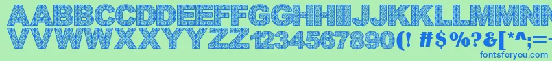 Batikdayakfont Font – Blue Fonts on Green Background