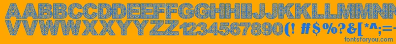 Batikdayakfont Font – Blue Fonts on Orange Background