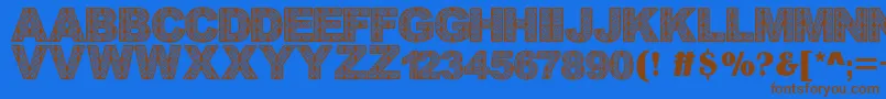 Batikdayakfont Font – Brown Fonts on Blue Background