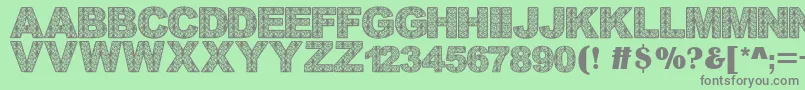 Batikdayakfont Font – Gray Fonts on Green Background