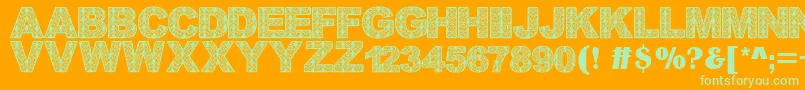 Batikdayakfont Font – Green Fonts on Orange Background