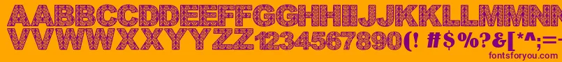 Batikdayakfont Font – Purple Fonts on Orange Background