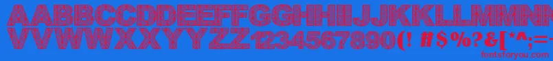 Batikdayakfont Font – Red Fonts on Blue Background