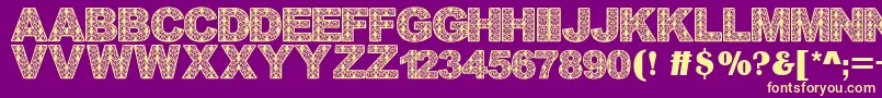 Batikdayakfont Font – Yellow Fonts on Purple Background