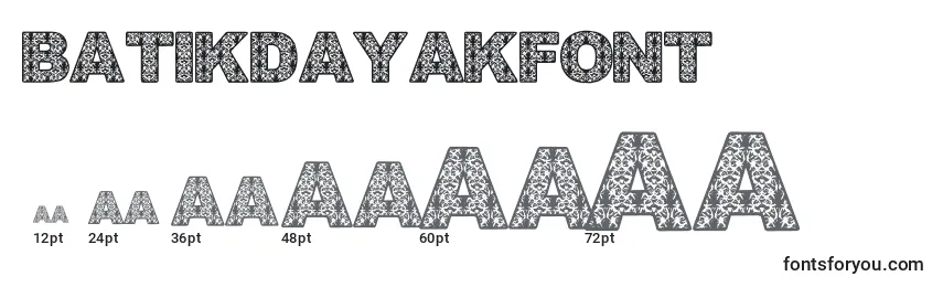 Размеры шрифта Batikdayakfont
