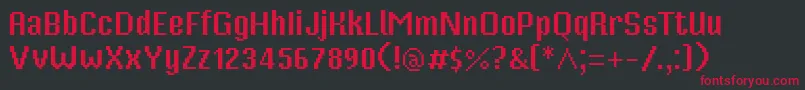 MisterPixel16PtRegular Font – Red Fonts on Black Background