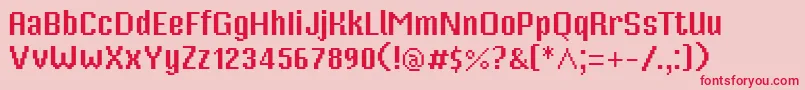 MisterPixel16PtRegular Font – Red Fonts on Pink Background