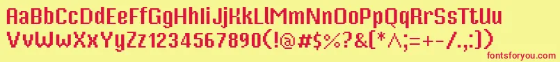 MisterPixel16PtRegular Font – Red Fonts on Yellow Background