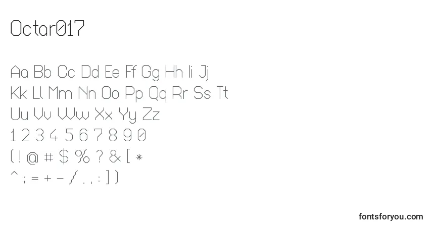 Schriftart Octar017 – Alphabet, Zahlen, spezielle Symbole