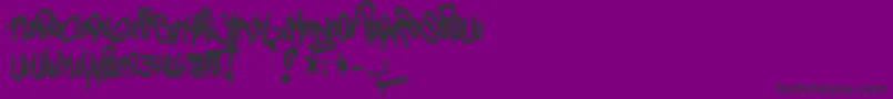 Czcionka LosVatosLocos – czarne czcionki na fioletowym tle