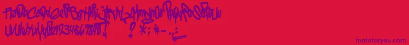 LosVatosLocos Font – Purple Fonts on Red Background