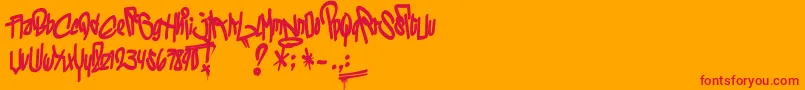 LosVatosLocos Font – Red Fonts on Orange Background