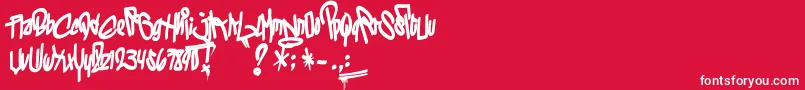 フォントLosVatosLocos – 赤い背景に白い文字