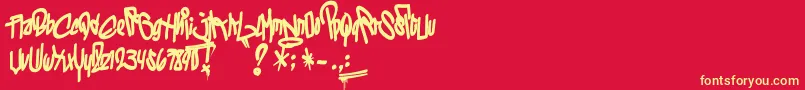LosVatosLocos Font – Yellow Fonts on Red Background