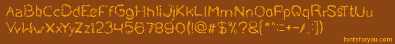 Tobacco-Schriftart – Orangefarbene Schriften auf braunem Hintergrund
