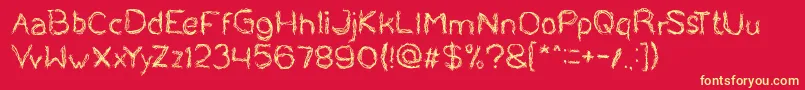 Tobacco Font – Yellow Fonts on Red Background
