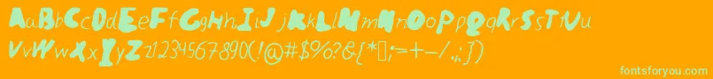 Realme Font – Green Fonts on Orange Background