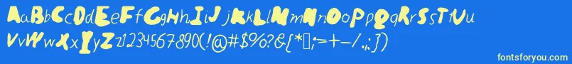 Realme Font – Yellow Fonts on Blue Background