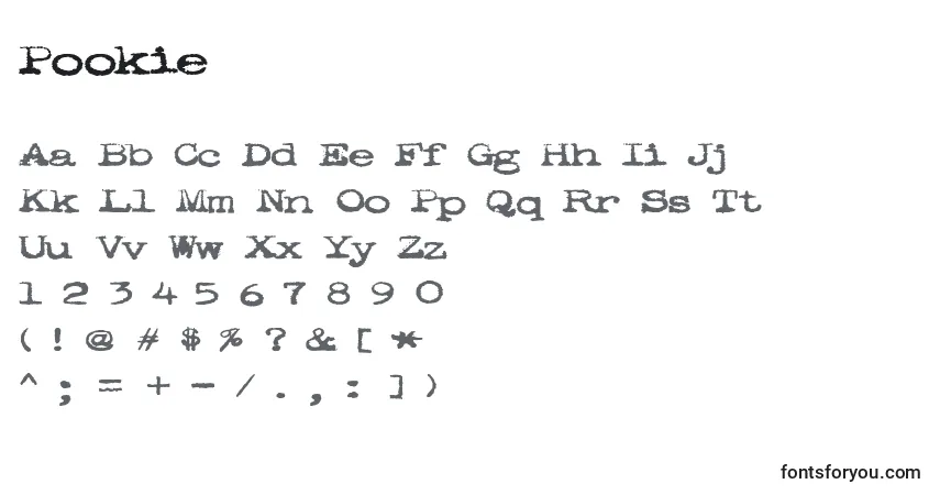 A fonte Pookie – alfabeto, números, caracteres especiais