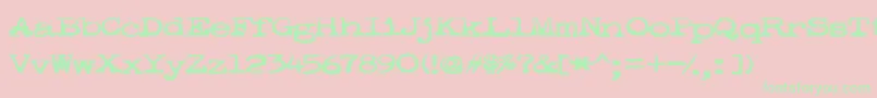 Pookie-Schriftart – Grüne Schriften auf rosa Hintergrund