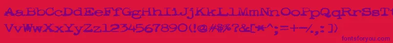 フォントPookie – 赤い背景に紫のフォント