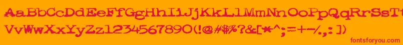 Pookie Font – Red Fonts on Orange Background