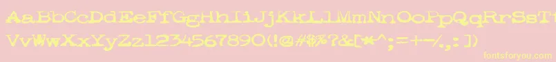 Pookie-Schriftart – Gelbe Schriften auf rosa Hintergrund