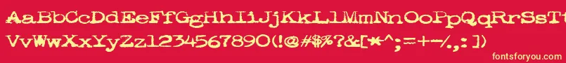 Police Pookie – polices jaunes sur fond rouge