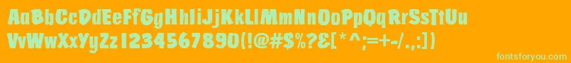 JosephsBrushRegular Font – Green Fonts on Orange Background