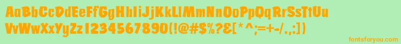 JosephsBrushRegular Font – Orange Fonts on Green Background