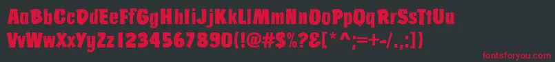JosephsBrushRegular Font – Red Fonts on Black Background