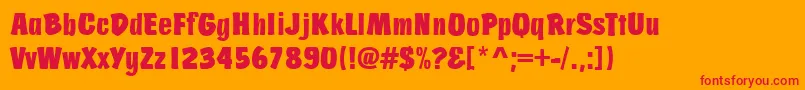 JosephsBrushRegular-Schriftart – Rote Schriften auf orangefarbenem Hintergrund