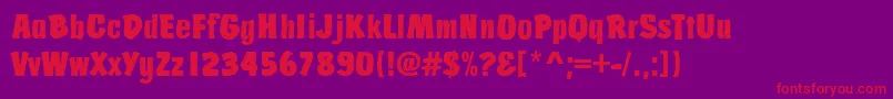 JosephsBrushRegular Font – Red Fonts on Purple Background