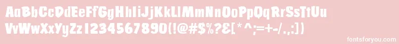 Lisätietoja JosephsBrushRegular-fontista JosephsBrushRegular-fontti – valkoiset fontit vaaleanpunaisella taustalla