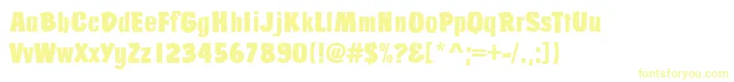 Czcionka JosephsBrushRegular – żółte czcionki na białym tle