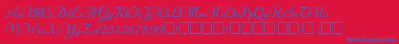 RechtmanPlain Font – Blue Fonts on Red Background