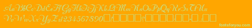 RechtmanPlain Font – Green Fonts on Orange Background