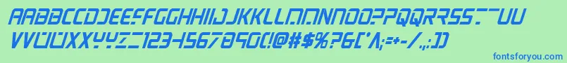 Psyonicboldcondital Font – Blue Fonts on Green Background