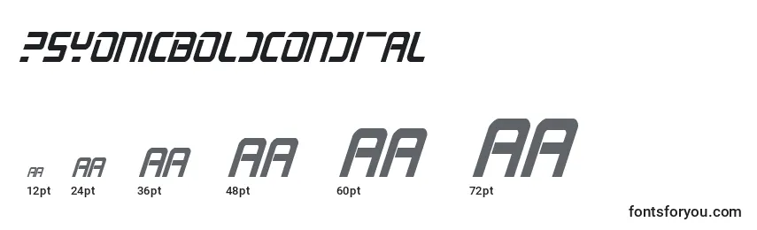 Psyonicboldcondital Font Sizes