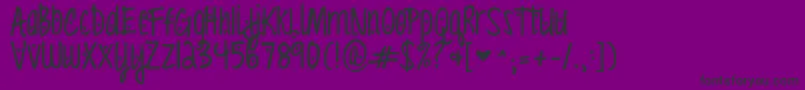 Kgloveyouthroughit2 Font – Black Fonts on Purple Background