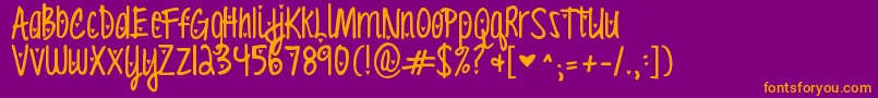 Kgloveyouthroughit2 Font – Orange Fonts on Purple Background