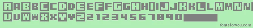 フォントPixelGrafiti – 緑の背景に灰色の文字