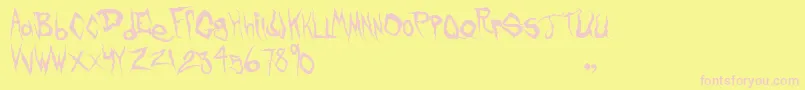 FrankKnowsフォントについての詳細 フォントFrankKnows – ピンクのフォント、黄色の背景