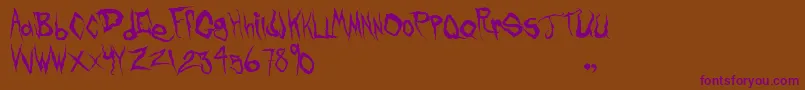 FrankKnows Font – Purple Fonts on Brown Background