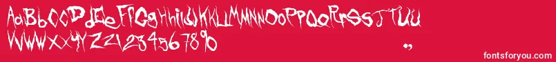 FrankKnows Font – White Fonts on Red Background