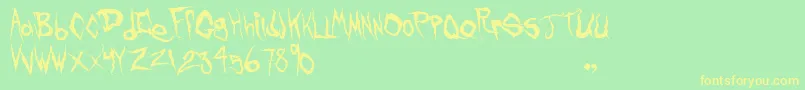 Czcionka FrankKnows – żółte czcionki na zielonym tle
