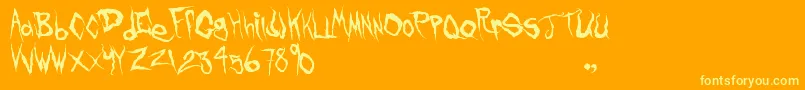 FrankKnows Font – Yellow Fonts on Orange Background